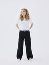 Bequeme Cargo-Mädchenhose mit weitem Bein 5