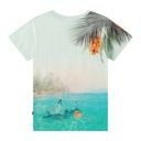 Knaben T-Shirt mit surfendem Leopard 2