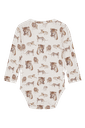 Bambus Langarmbody mit Wildkatzen-Print 2