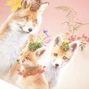 Mädchen Langarmshirt mit Fuchs-Familie 3