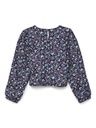Langarm Top mit Blumendruck gerafft 2