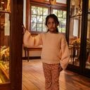 Geblümte Mädchen-Leggings mit ausgestelltem Bein 3