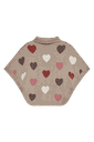 Mädchen Strickponcho mit Herzen 2