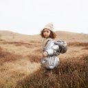 Warme silberne Mädchen Winterjacke geblümt 3