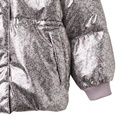 Warme silberne Mädchen Winterjacke geblümt 7