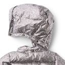 Warme silberne Mädchen Winterjacke geblümt 9