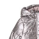 Warme silberne Mädchen Winterjacke geblümt 10