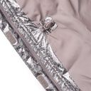 Warme silberne Mädchen Winterjacke geblümt 11