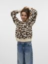 Rundhalspullover mit Leopardenmuster 3