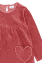 Mädchen Langarmkleid Velours mit Herztaschen 3