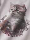 Mädchen Langarmshirt mit Katzendruck 3