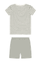 Kurzes Bambus Kinder-Pyjama gestreift 2