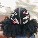 Kirschen-Haarspangen mit gestreiftem Ripsband 3