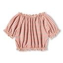 Mädchen T-Shirt kurz geschnitten mit Streifen 2