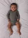 Baby Langarmbody Uni Rippe 4