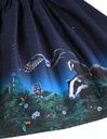 Langarm Flanell-Mädchenkleid mit Nachttiere-Print 2