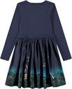 Langarm Flanell-Mädchenkleid mit Nachttiere-Print 3