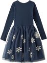 Mädchen Langarmkleid mit Tüll 6