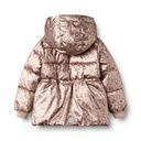 Warme bronze Mädchen Winterjacke geblümt 2