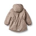 Taillerte wasserfeste Mädchen-Winterjacke geblümt 2