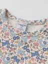 Geripptes Mädchen Langarmshirt Blümchen 2