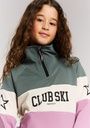 Farbiger Mädchen-Fleecepulli mit 1/4-Zip 6