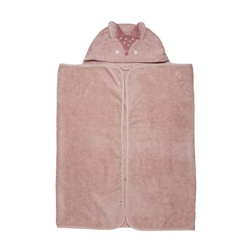 [01-18405.7] Badetuch mit Kapuze aus Bio-Baumwolle (Rosa)