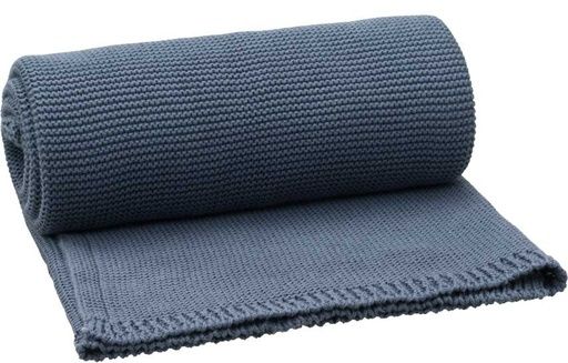 [01-23657.4] Baby-Strickdecke aus Bio-Baumwolle (Dunkelblau)