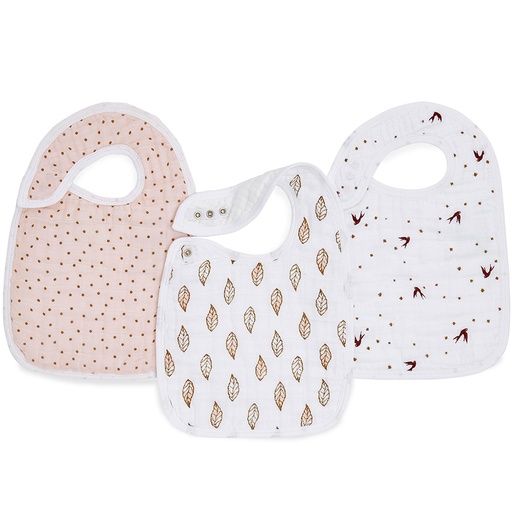 [01-22907.1] Classic Snap Bibs 3-Pack Dahlias