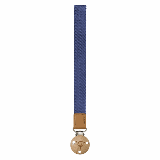 [01-28962.2] Nuggi-Kette Stoff und Holz (Dunkelblau)