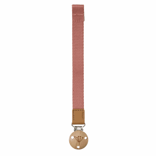 [01-28962.4] Nuggi-Kette Stoff und Holz (Himbeer)
