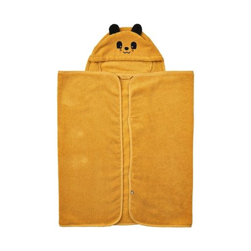 [01-18405.10] Badetuch mit Kapuze aus Bio-Baumwolle (Himbeer)