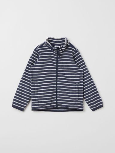 [01-32066.10] Weiche, gestreifte Fleece Jacke (Dunkelblau, 122-128)