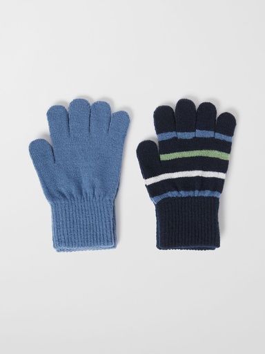 [01-32073.1] Gestrickte Fingerhandschuhe 2er-Pack (Dunkelblau, 1-3)
