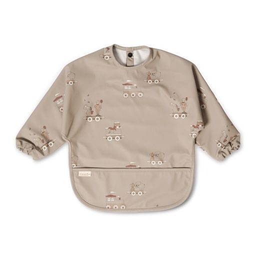[01-32605.2] Plastifiziertes Lätzchen mit Ärmel (Beige)