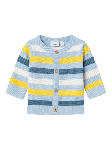 [01-32615.12] Baby-Strickjacke gestreift (Babyblau, 56)