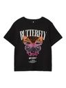 Kurzes Mädchen-T-Shirt mit Schmetterling