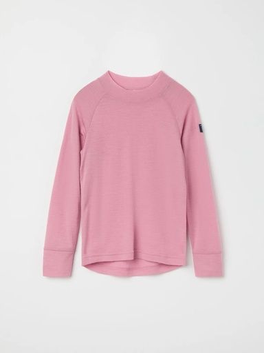[01-33363.0] Langarmshirt Kinder Merinowolle Thermo (Rosa, 74-80)