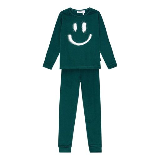 [01-34021.10] Kinder-Pyjama Langarm 2-teilig (Dunkelgrün, 122)