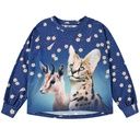 Mädchen Langarmshirt Ziege Katze