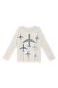 Wolle-Bambus Langarmshirt Flugzeuge