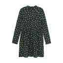 Langarmkleid gerippt mit Blumendruck
