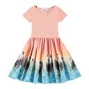 Mädchen-Kleid kurzarm mit Panda-Print