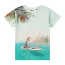 Knaben T-Shirt mit surfendem Leopard