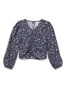 Langarm Top mit Blumendruck gerafft