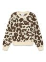Rundhalspullover mit Leopardenmuster