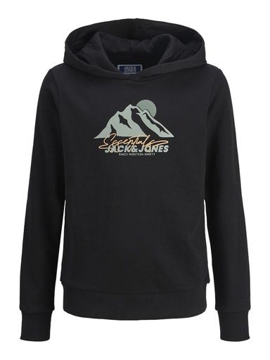 [01-34935.11] Hoodie mit Bergdruck (Schwarz, 152)