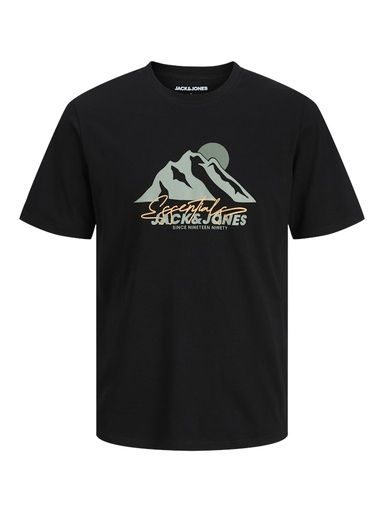 [01-34936.11] T-Shirt mit Bergdruck (Schwarz, 152)