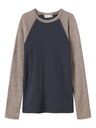 Langarmshirt aus Wolle zweifarbig