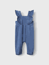 Weicher Denim Overall mit Rüschen